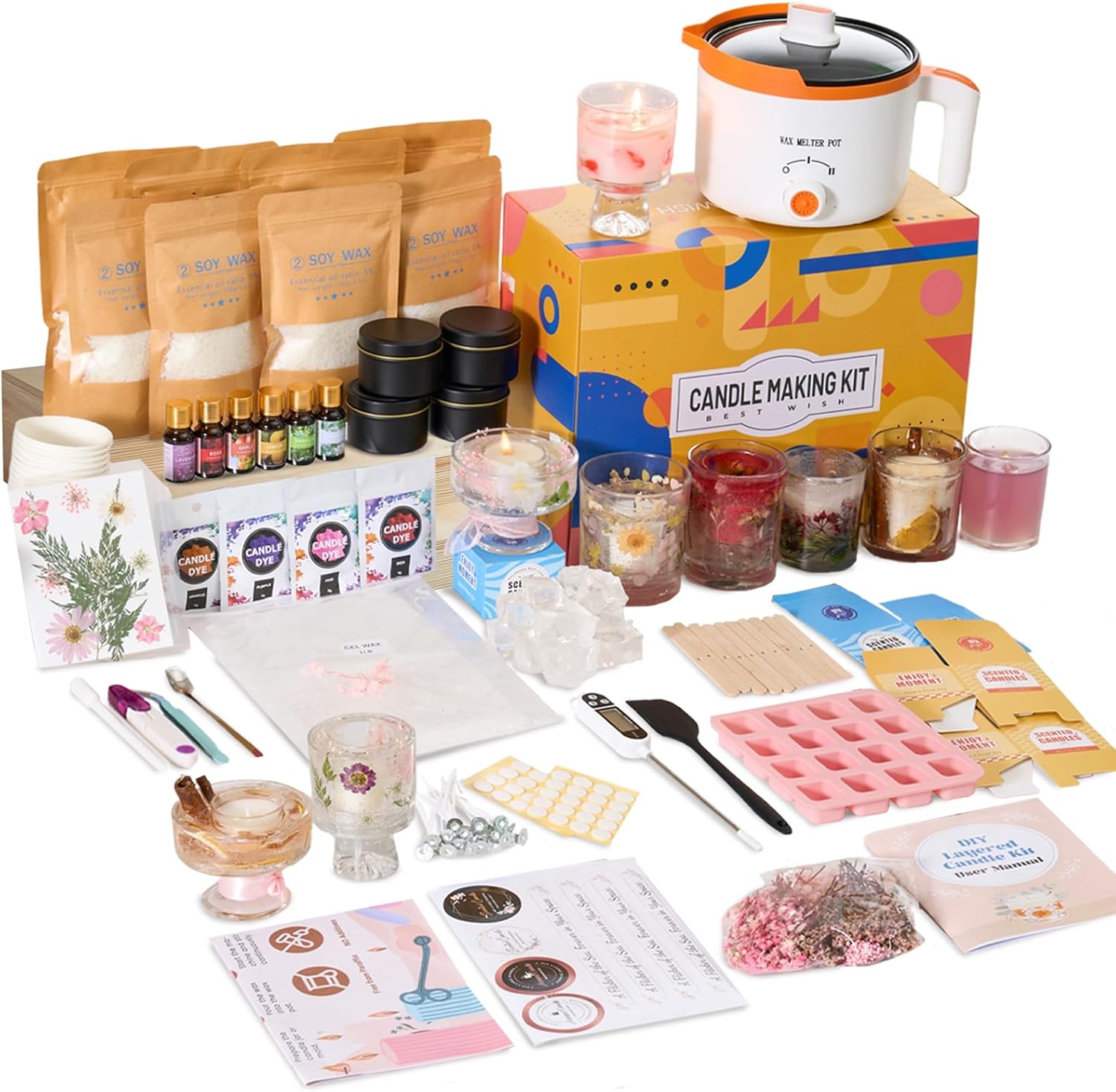 Candle Making Kit For Adults - Kit 2-in-1 per Creare Candele Fai-da-Te