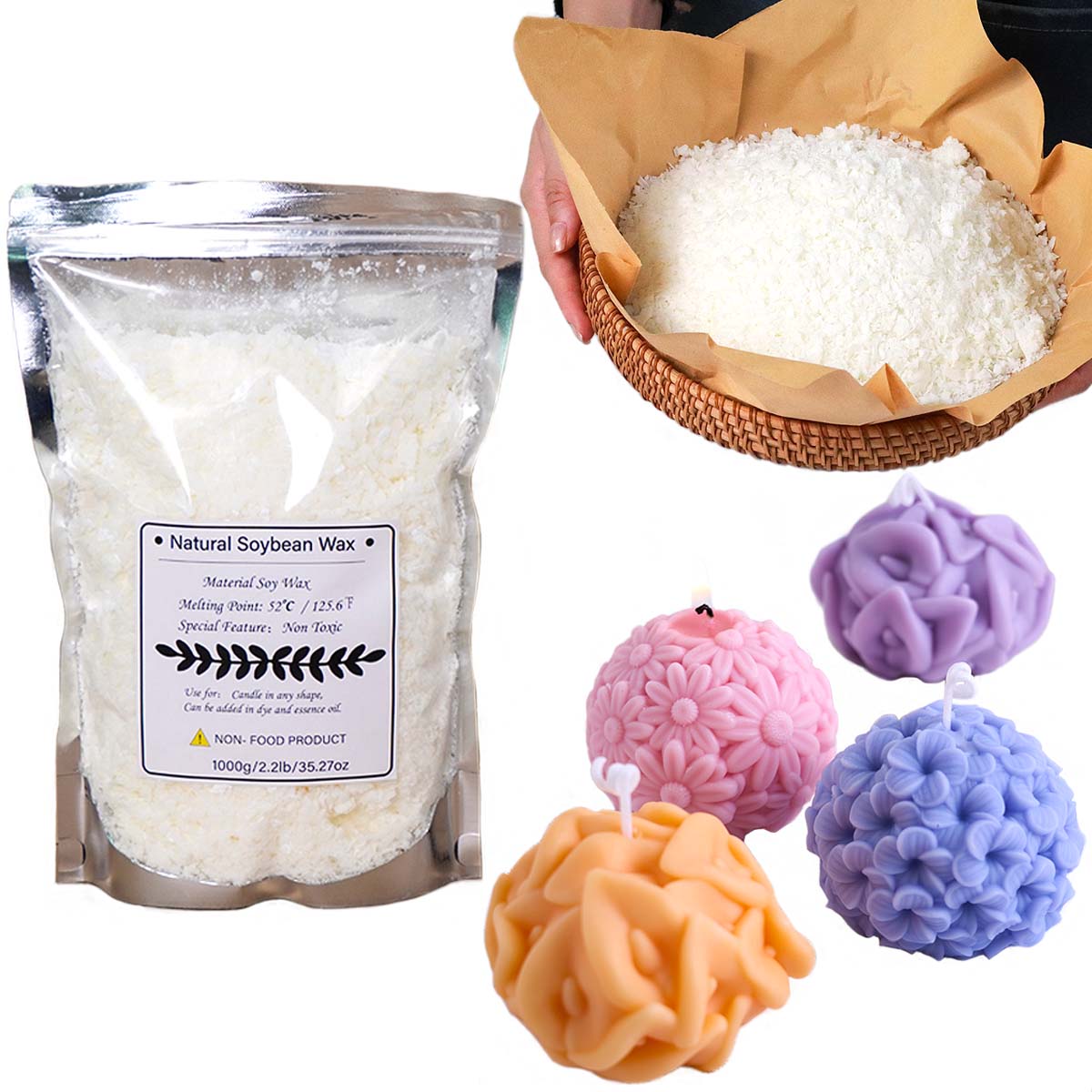 100/250/500/1000g Fiocco di ce - Candle Making Raw Material recensione e prezzo